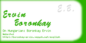 ervin boronkay business card